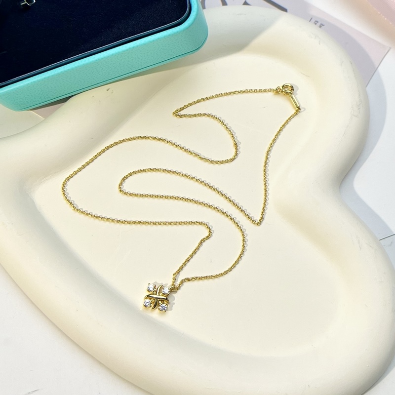 蒂芙尼項鍊 交叉四鑽項鍊 愛情像一顆永恒的鑽石閃亮著 因為閃亮而心動著