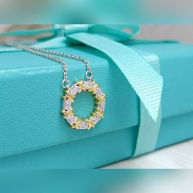 蒂芙尼花環鑲鑽項鍊 材質：s925銀 鍊長45CM