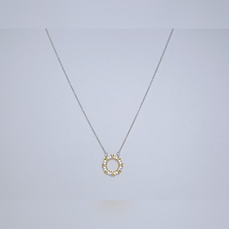 蒂芙尼花環(huán)鑲鑽項鍊 材質(zhì)：s925銀 鍊長45CM