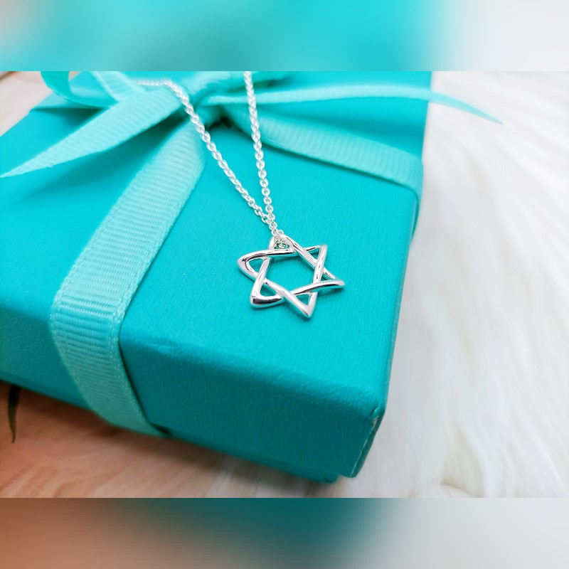 蒂芙尼六角繁星項鍊 材質：s925銀 顔色：白銀 鍊長45CM