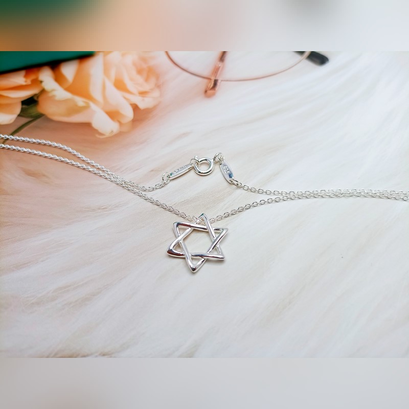 蒂芙尼六角繁星項鍊 材質：s925銀 顔色：白銀 鍊長45CM