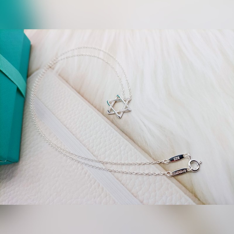 蒂芙尼六角繁星項鍊 材質：s925銀 顔色：白銀 鍊長45CM
