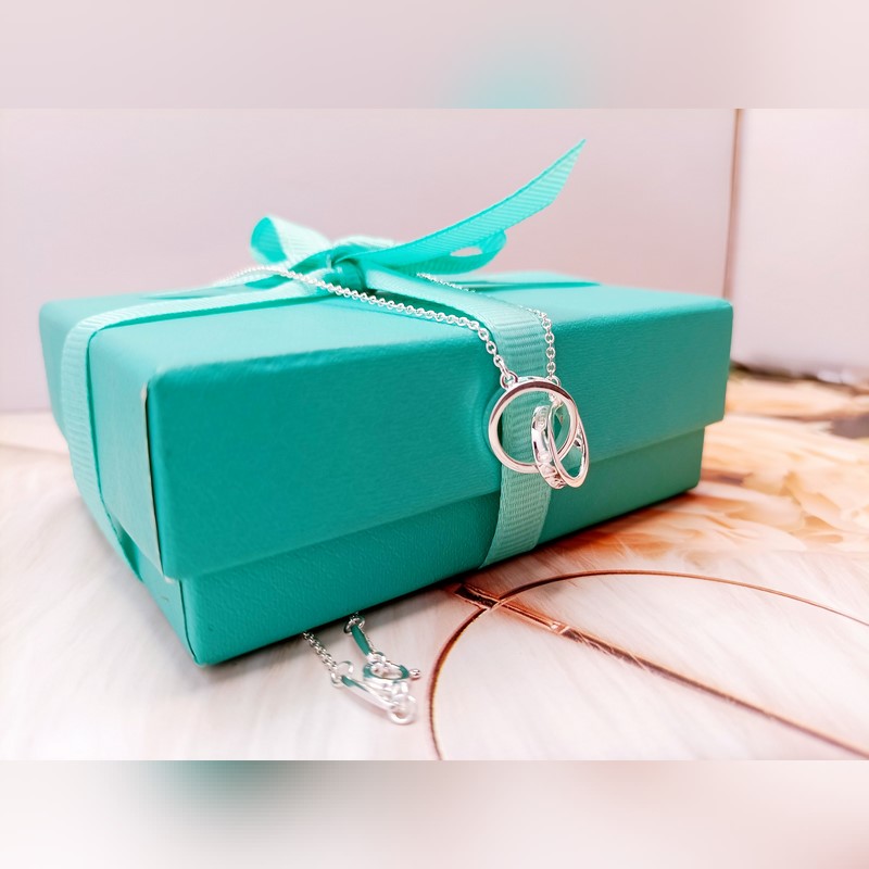 蒂芙尼 1837 扣環圈形項鍊 材質：s925銀 顔色：白金玫瑰分色電，白銀色，