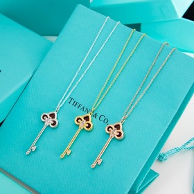 蒂芙尼 Tiffany 紅瑪瑙光身鑰匙項鍊 白金色 玫瑰金色 黃金色 長度：40