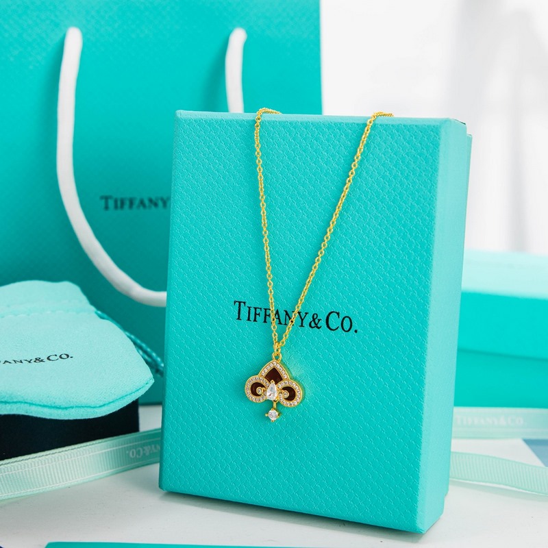 蒂芙尼 Tiffany 紅瑪瑙滿鑽鑰匙頭項鍊 白金色 玫瑰金色 黃金色 長度：4