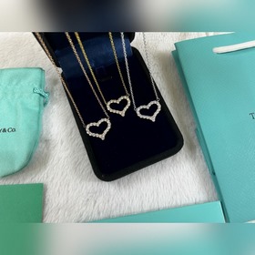 蒂芙尼 Tiffany 中號心形滿鑽項鍊 黃金色 玫瑰金色 銀色