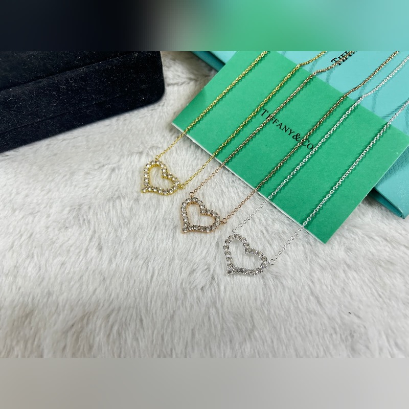 蒂芙尼 Tiffany 中號心形滿鑽項鍊 黃金色 玫瑰金色 銀色