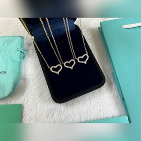蒂芙尼 Tiffany 小號心形滿鑽項鍊 黃金色 玫瑰金色 銀色