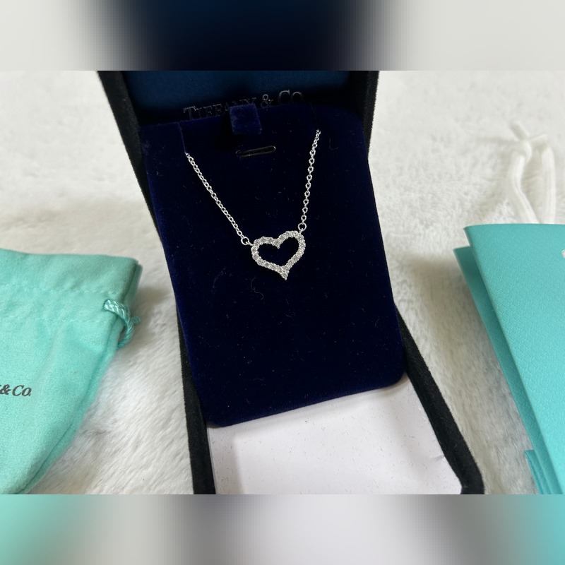 蒂芙尼 Tiffany 小號(hào)心形滿鑽項(xiàng)鍊 黃金色 玫瑰金色 銀色