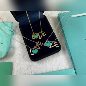 蒂芙尼 Tiffany LOVE心形琺瑯項鍊 黃金色 玫瑰金色 銀色