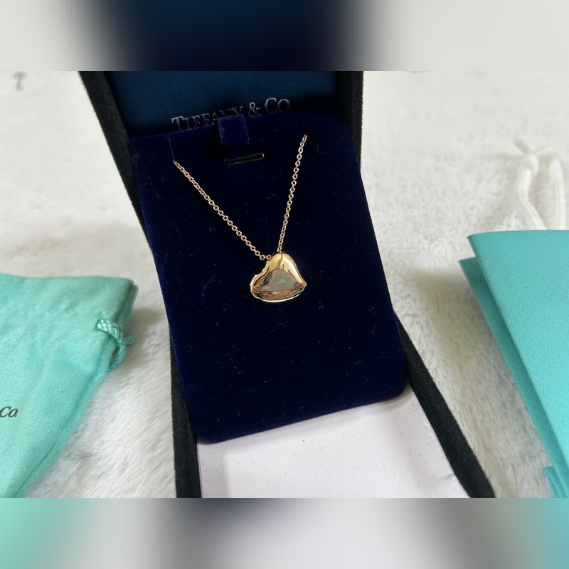蒂芙尼 Tiffany 光面凹心項(xiàng)鍊 黃金色 玫瑰金色 銀色