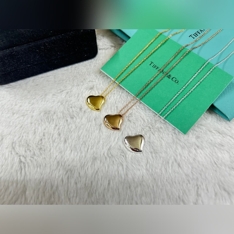 蒂芙尼 Tiffany 光面凹心項(xiàng)鍊 黃金色 玫瑰金色 銀色