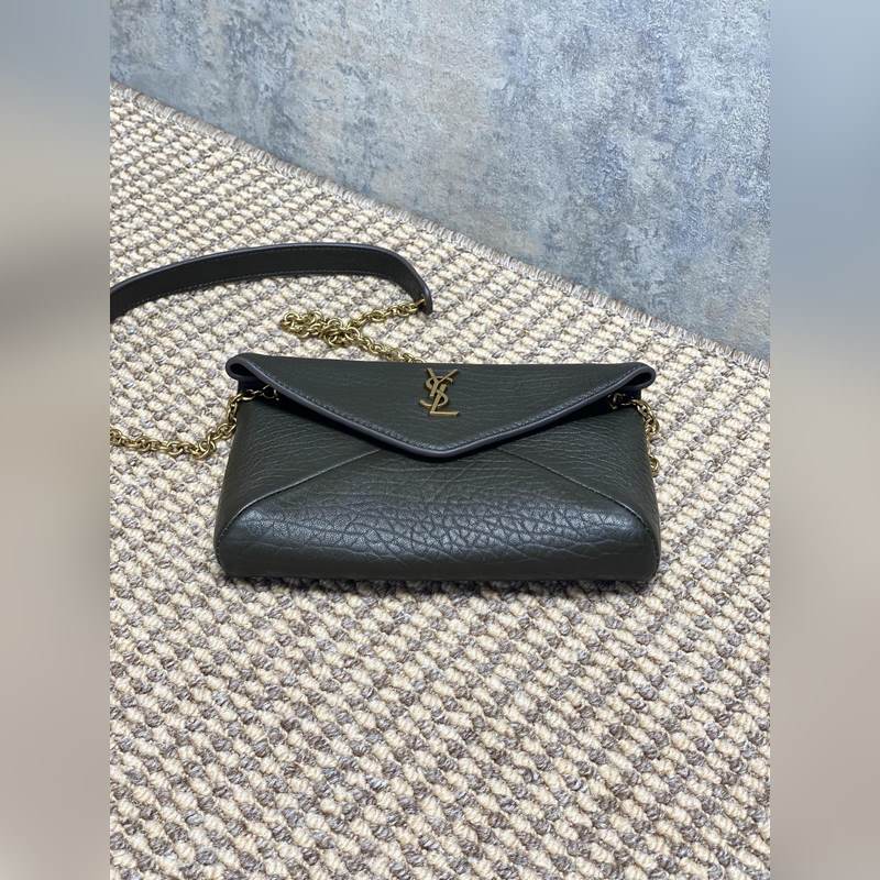 墨綠 Calypso 新款 mini鍊條包 不一樣的信封包 鍊條可拆卸做手包，手