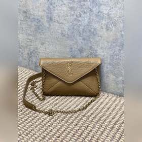 杏色 Calypso 新款 mini鍊條包 不一樣的信封包 鍊條可拆卸做手包，手