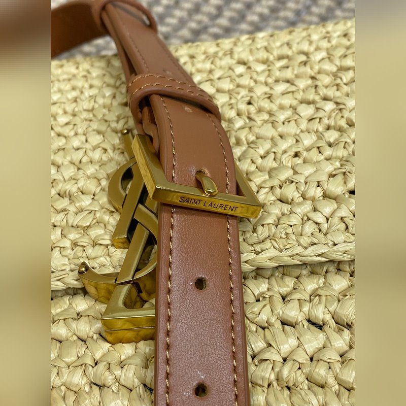 YSL聖羅蘭MONOGRAM 夏日拉菲草 質(zhì)感超好可斜挎 單肩 肩帶可調(diào)節(jié)長(zhǎng)短