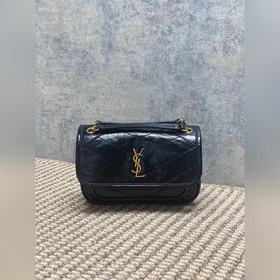 YSL 新款 Mini 油蠟niki，有點好看 經典又百搭！全新的複古銀鍊條 皮