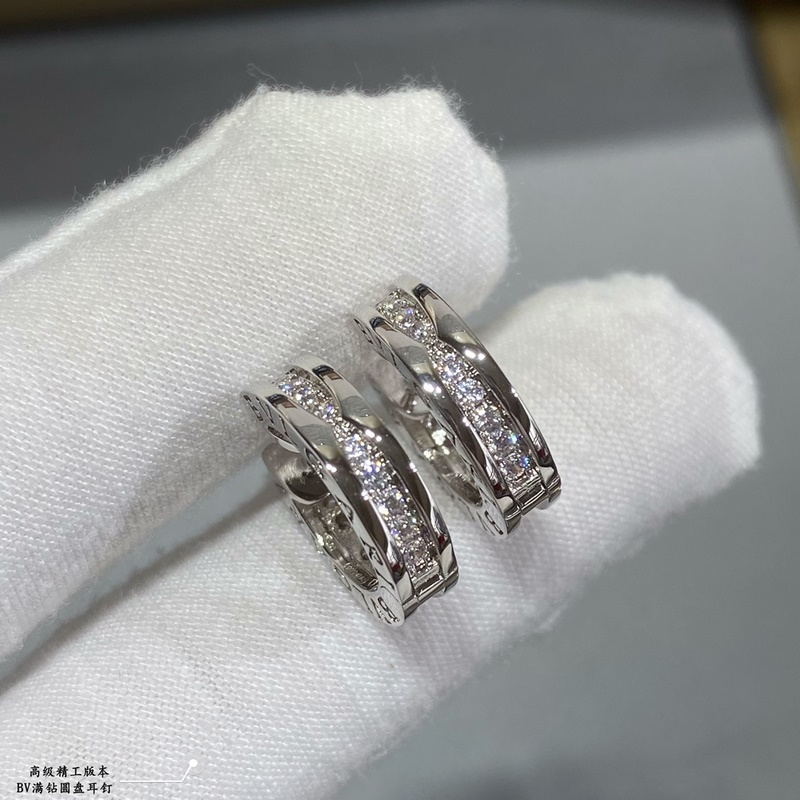 [原單對版] (配全套包裝) 火爆 寶格麗高級圓盤滿鑽耳環 高端定制 超美單品