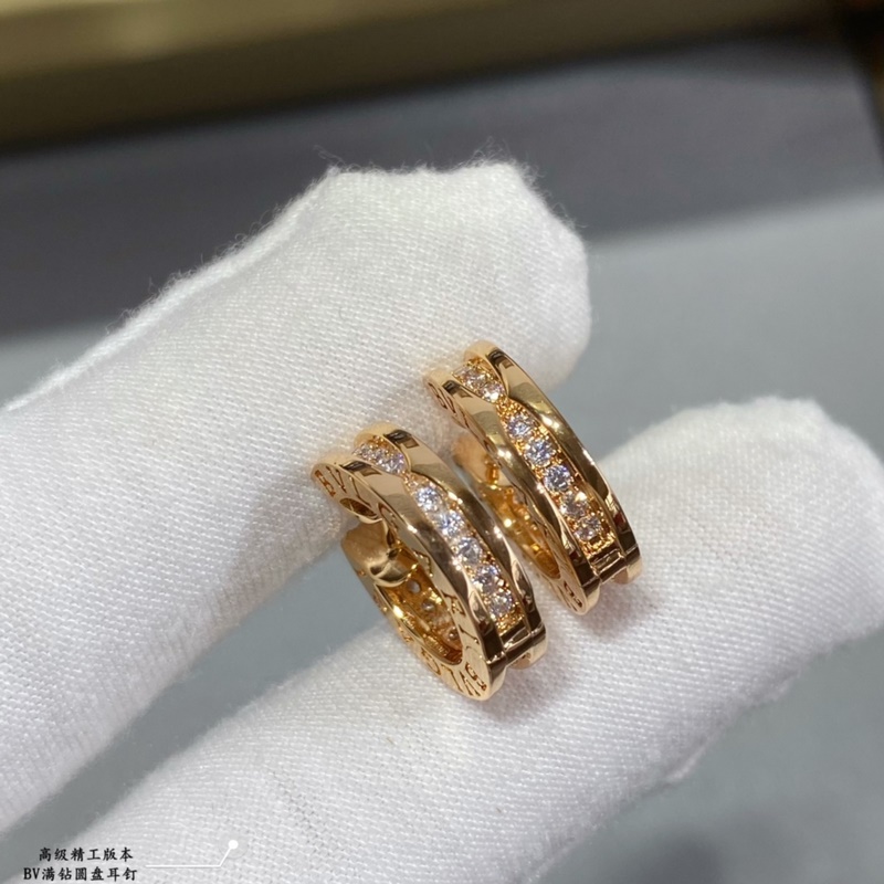 [原單對版] (配全套包裝) 火爆 寶格麗高級圓盤滿鑽耳環 高端定制 超美單品