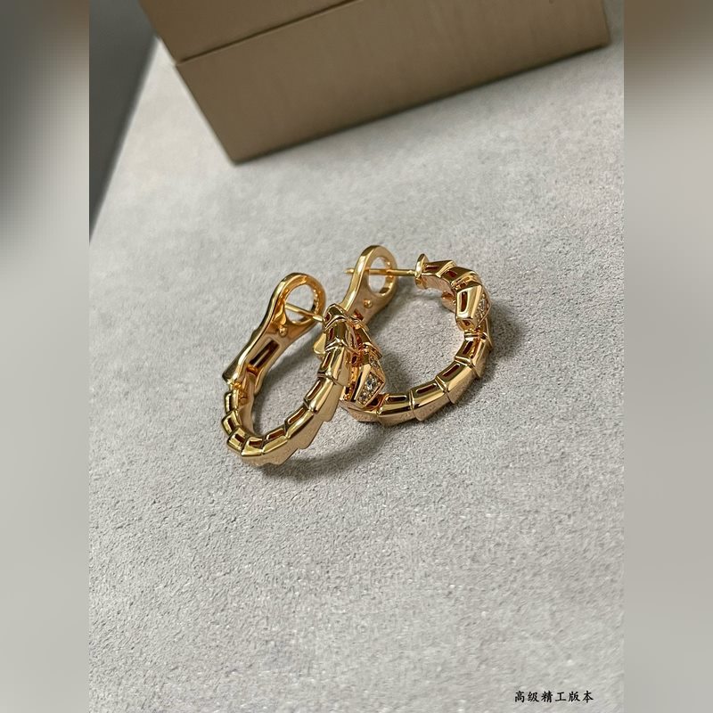 [原單對版] (配全套包裝) 寶格麗耳釘 頭尾鑽蛇耳夾