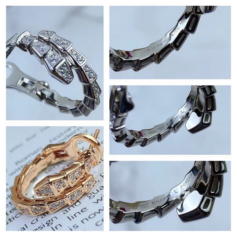 [原單對版] (配全套包裝) BVLGARI寶格麗新款滿鑽細蛇耳拍耳環 真香系