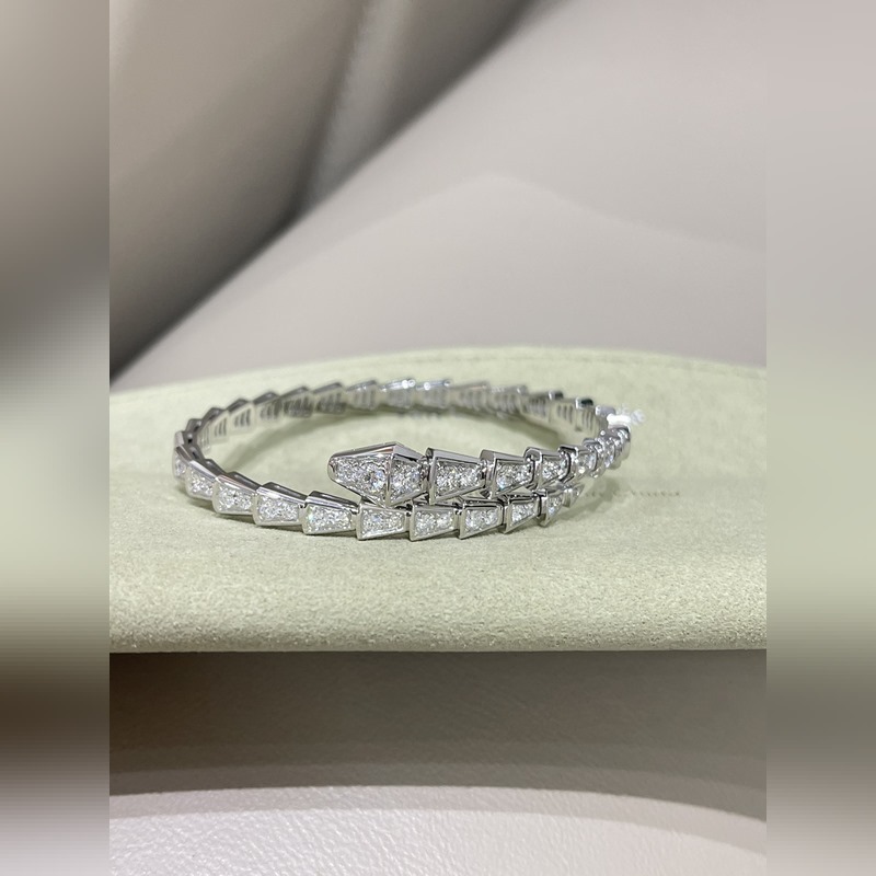 [原單對版] (配全套包裝) BVLGARI 寶格麗 滿鑽小蛇手鐲 王牌爆款