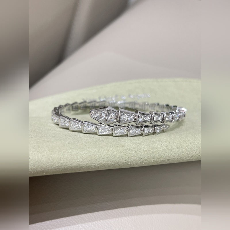 [原單對版] (配全套包裝) BVLGARI 寶格麗 滿鑽小蛇手鐲 王牌爆款