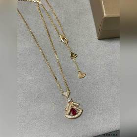 [原單對版] (配全套包裝) 寶格麗紅扇形裙子項鍊