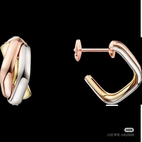 卡地亞 Cartier新款三色耳環