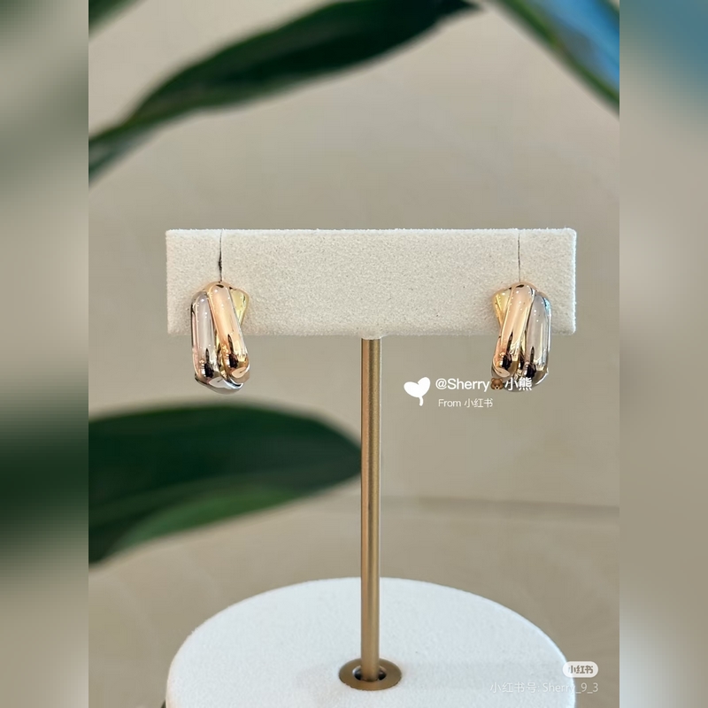 卡地亞 Cartier新款三色耳環