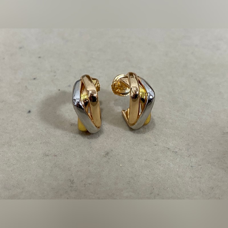 卡地亞 Cartier新款三色耳環