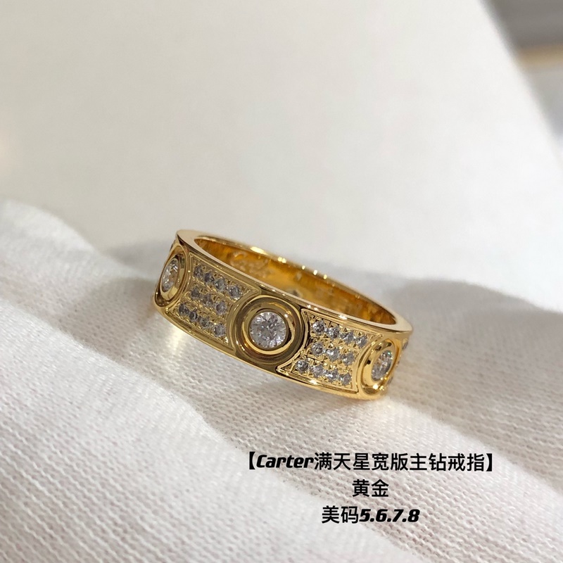 [原單對版] (配全套包裝) 老卡家經(jīng)典love滿天星寬版主鑽戒指，這款太火爆
