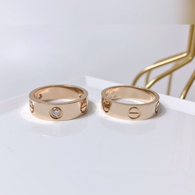 [原單對版] (配全套包裝) 卡地亞 Cartier寬版無鑽，一鑽，三鑽 對戒