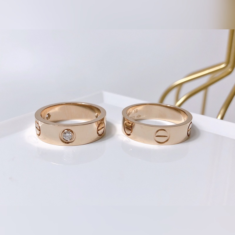 [原單對版] (配全套包裝) 卡地亞 Cartier寬版無鑽，一鑽，三鑽 對戒