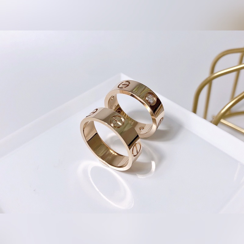 [原單對版] (配全套包裝) 卡地亞 Cartier寬版無鑽，一鑽，三鑽 對戒