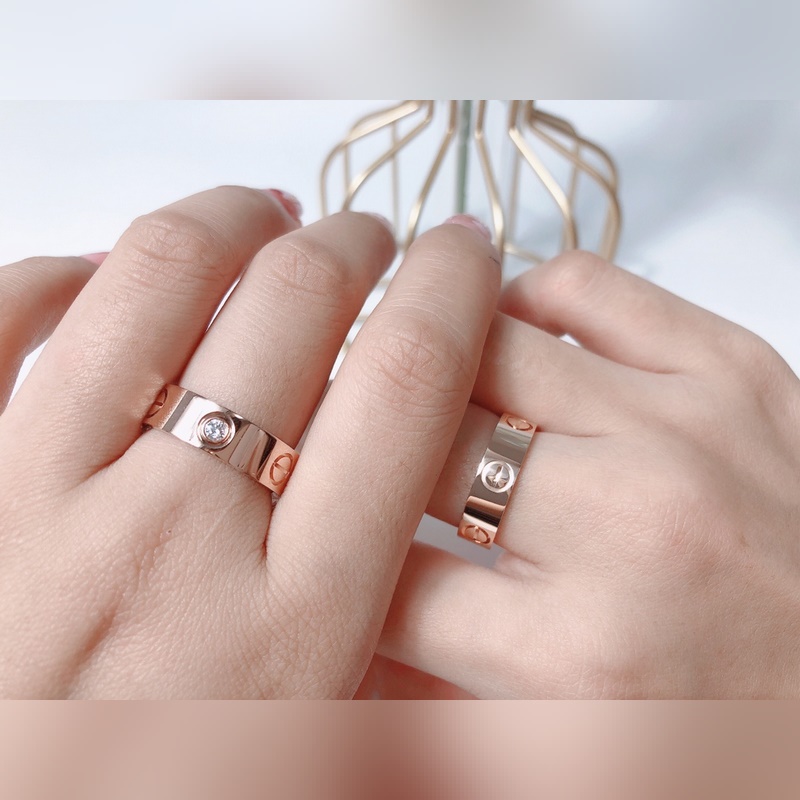 [原單對版] (配全套包裝) 卡地亞 Cartier寬版無鑽，一鑽，三鑽 對戒