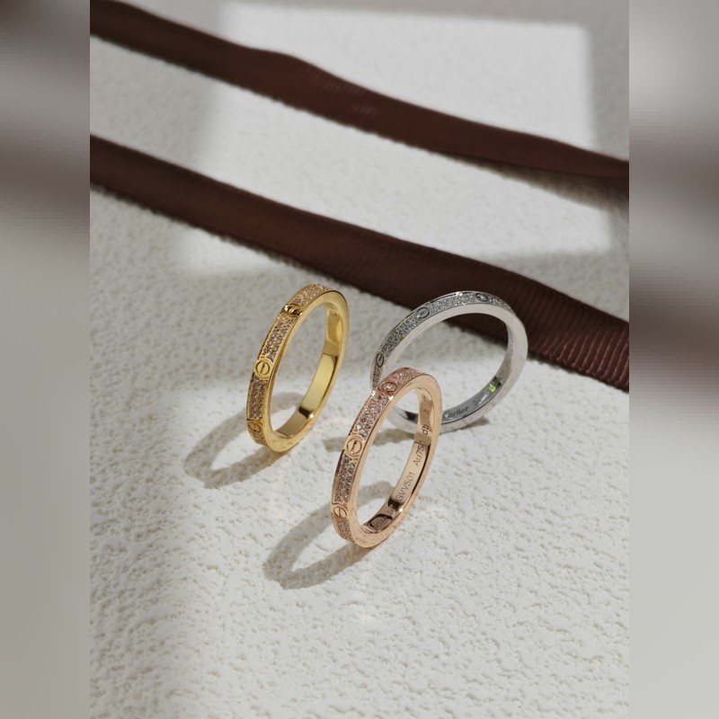 [原單對版] (配全套包裝) 卡地亞 Cartier滿天星戒指寬版窄版