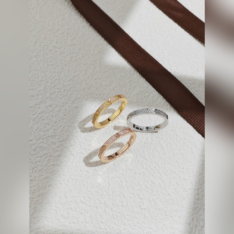 [原單對版] (配全套包裝) 卡地亞 Cartier滿天星戒指寬版窄版