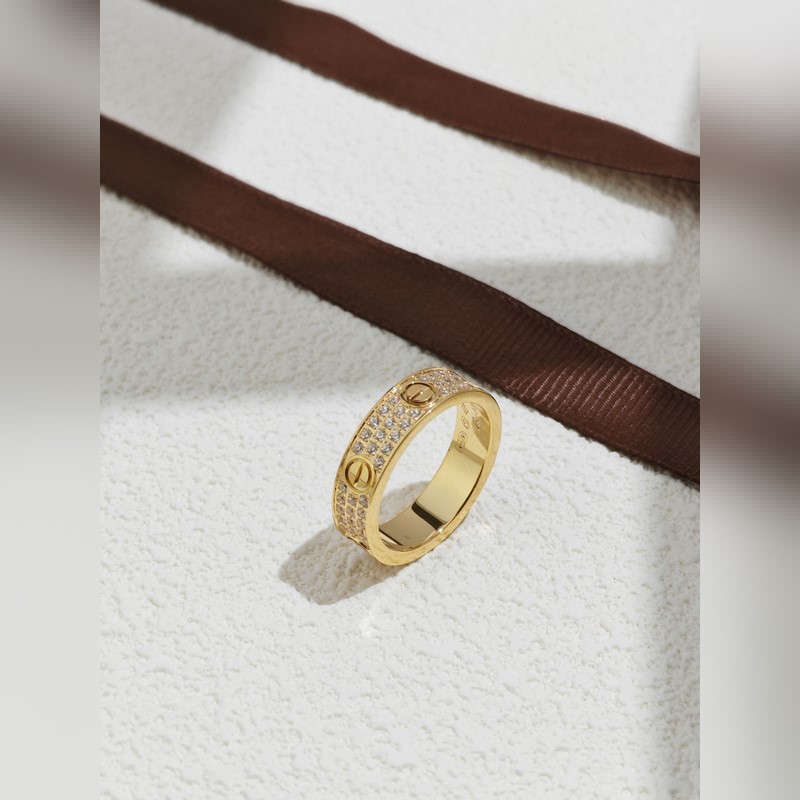 [原單對版] (配全套包裝) 卡地亞 Cartier滿天星戒指寬版窄版