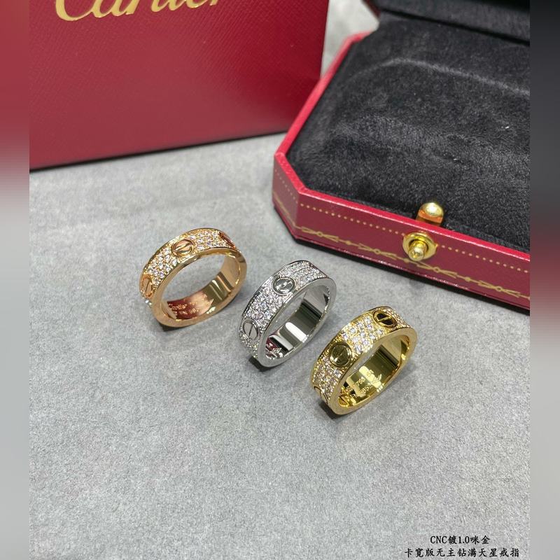 [原單對版] (配全套包裝) 卡地亞 Cartier經(jīng)典寬版滿天星戒指