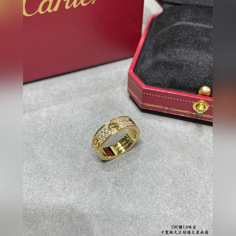 [原單對版] (配全套包裝) 卡地亞 Cartier經(jīng)典寬版滿天星戒指