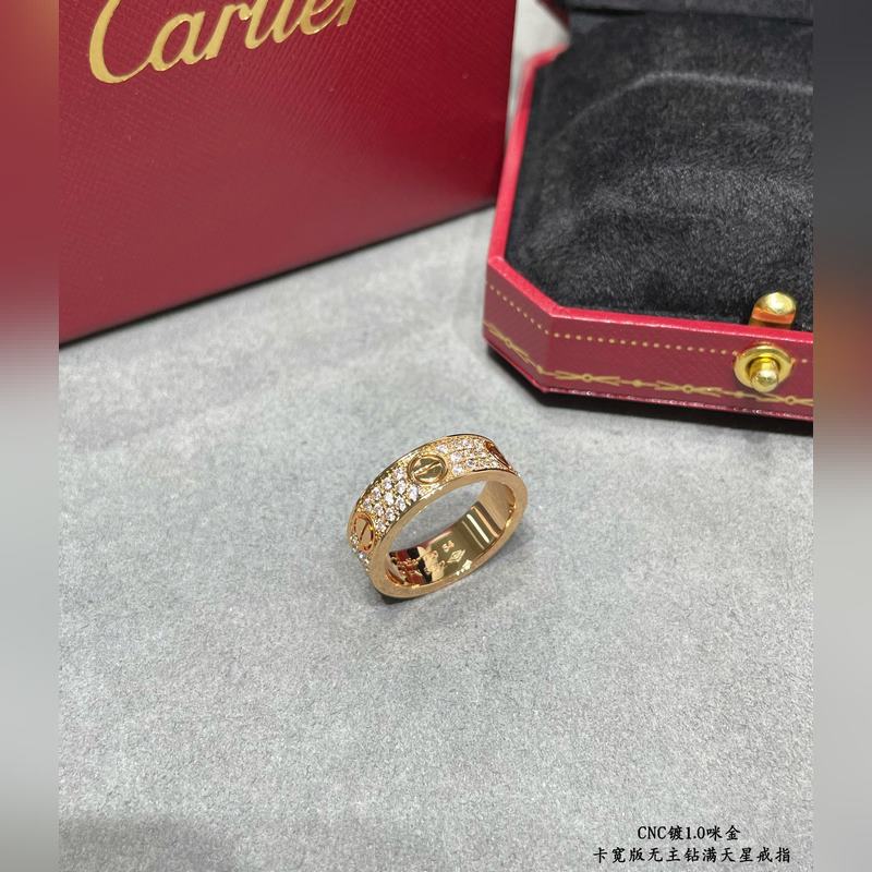 [原單對版] (配全套包裝) 卡地亞 Cartier經(jīng)典寬版滿天星戒指