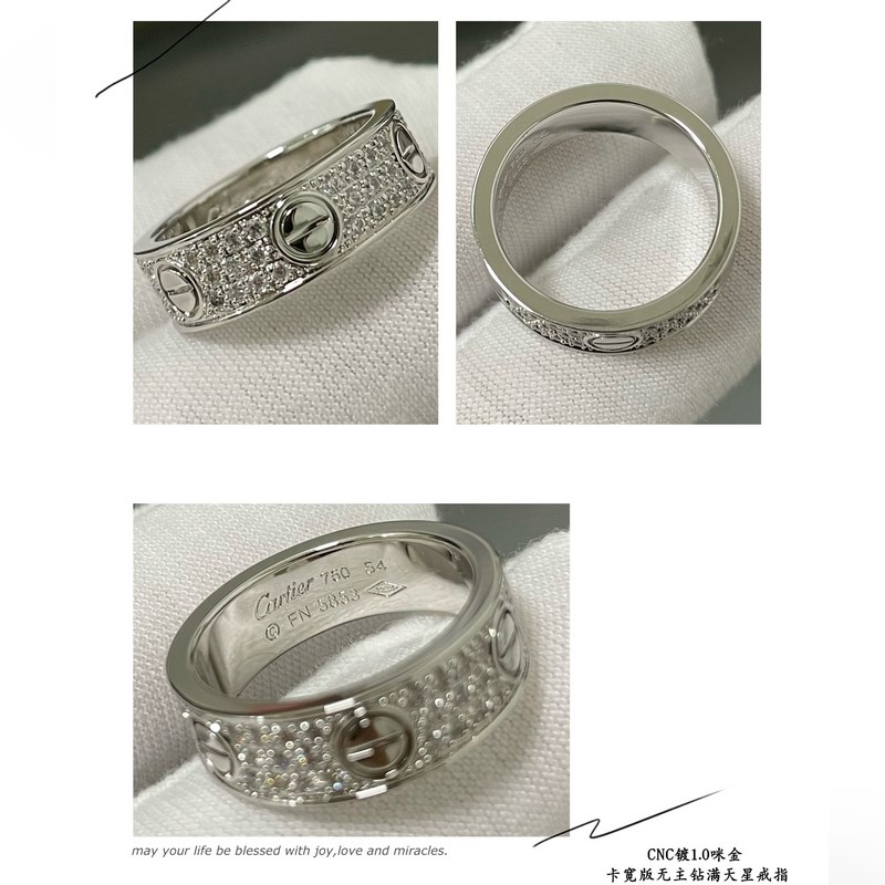 [原單對版] (配全套包裝) 卡地亞 Cartier經(jīng)典寬版滿天星戒指