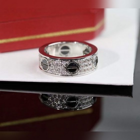 [原單對版] (配全套包裝) 卡地亞 Cartier 滿天星黑釘戒指 滿天星系