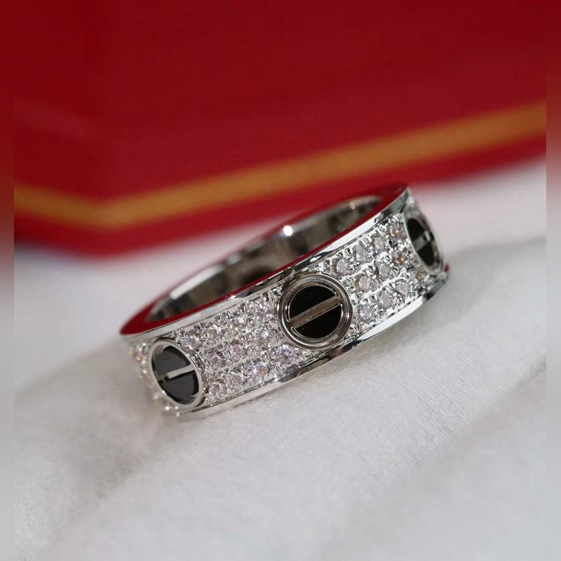 [原單對(duì)版] (配全套包裝) 卡地亞 Cartier 滿天星黑釘戒指 滿天星系