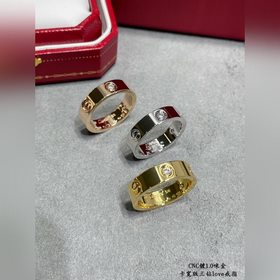[原單對版] (配全套包裝) 卡地亞 CartierCNC寬版三鑽love釘戒