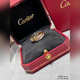 [原單對版] (配全套包裝) 卡地亞 Cartier三環無鑽戒指 人手一枚 環