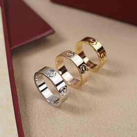 [原單對版] (配全套包裝) [卡地亞 Cartier寬版無鑽love戒指]