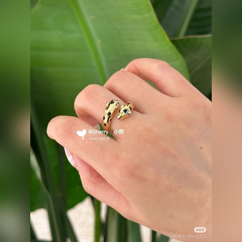 卡地亞 Cartier雙頭豹子戒指