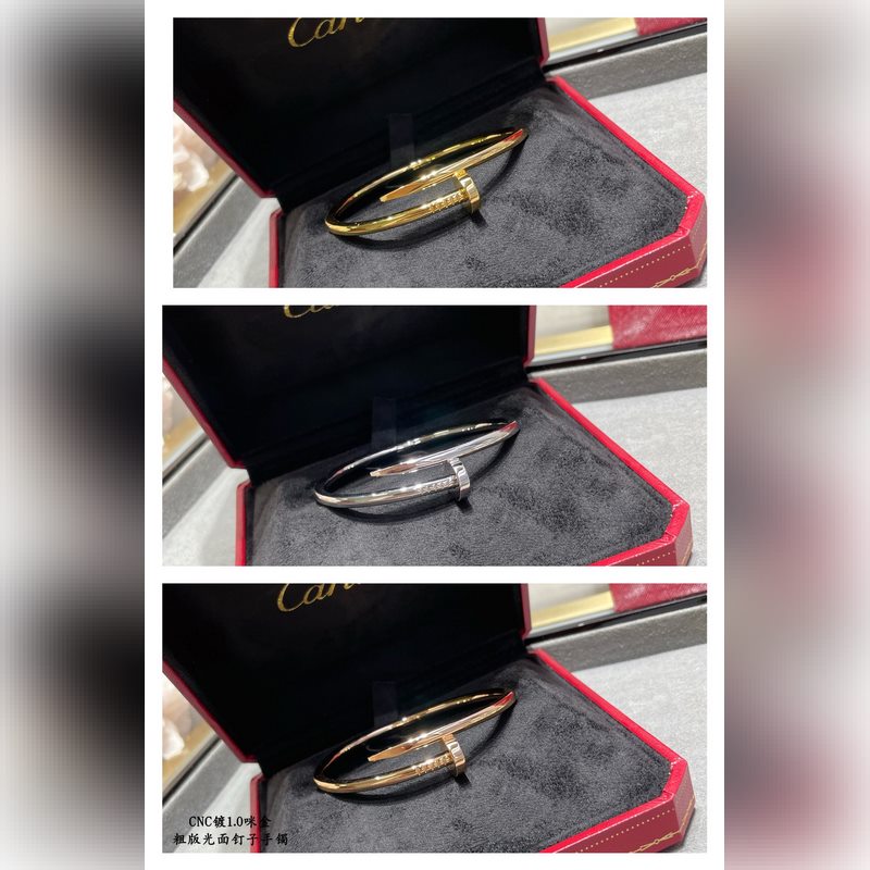 [原單對版] (配全套包裝) 卡地亞 Cartier粗版光面釘子手鐲  C