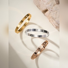 [原單對版] (配全套包裝) 卡地亞 Cartier寬版四鑽手鐲(尺寸16、1